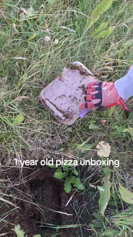 we dug it in the ground and opened it after a year #pizza   #pizzahut 