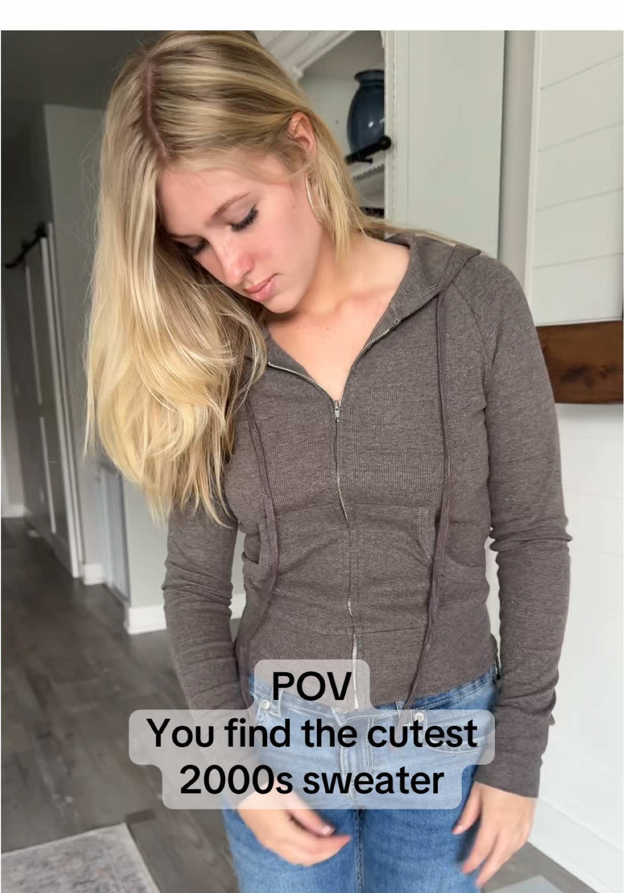 We found the cutest 2000‘s sweater for my daughter. It’s a zippered sweater hoodie. So cute and so affordable for a sweatshirt. #sweaterstyle #sweater