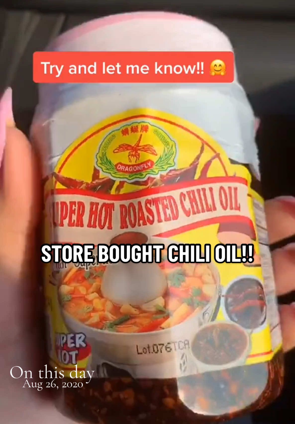 #onthisday don’t have home made chili oil, no problem! Go get you this one!! I promise, it’s spicy! 🔥 #chili #chilioil #spicy #sauce #eatwithjeannie #spicyfood #fyp 