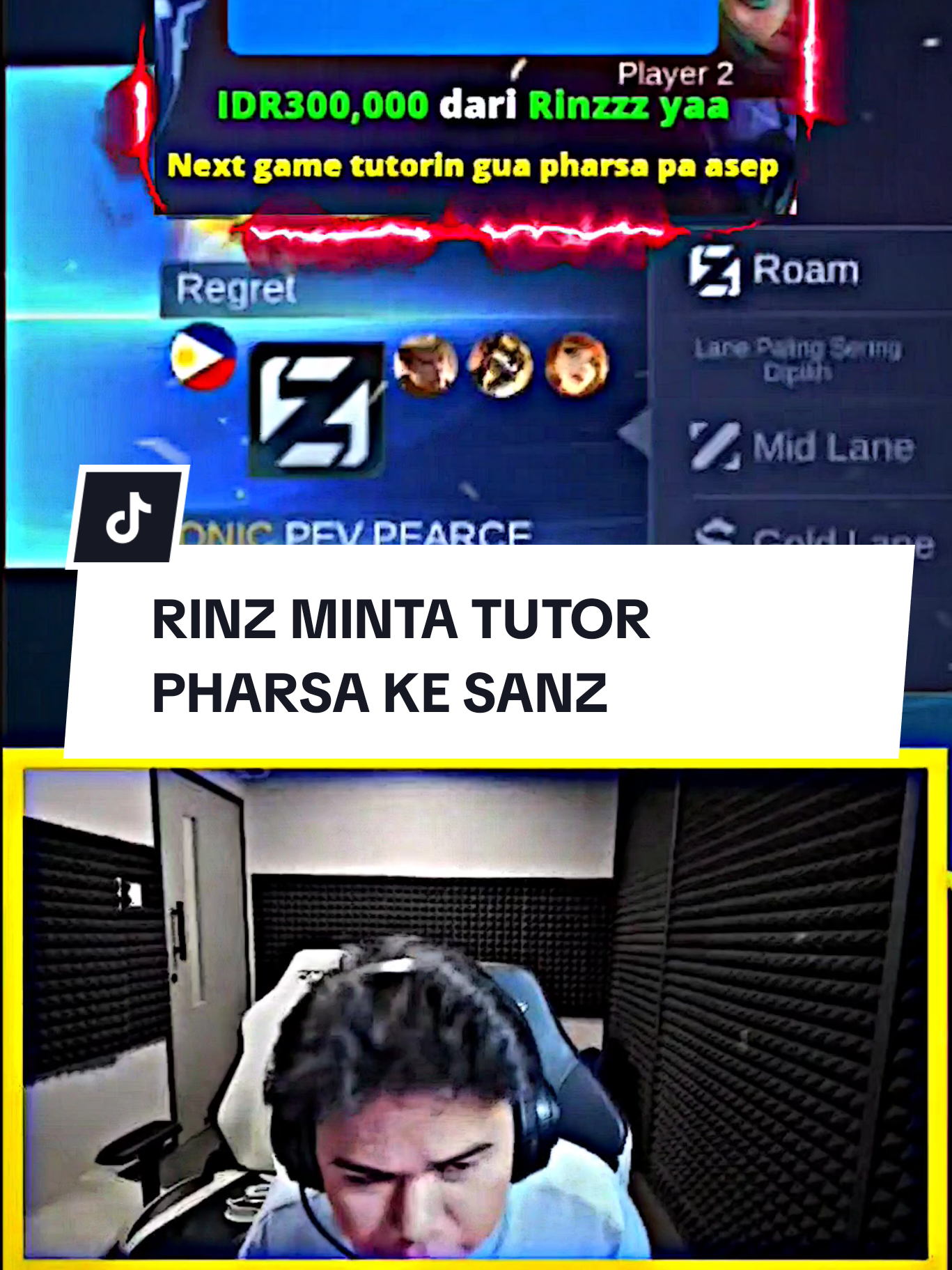RRQ Rinz Donate Sanz 😱 Katanya Mau Di Tutorin Main Pharsa Kayak Gimanaaa 🫵😱☠️ #MerdekaMabar #MLBB #MobileLegendsBangBang #onicsanz #onicesport 