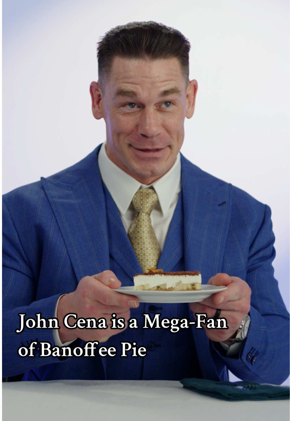 During world tours, the thing John Cena most looked forward to was the banoffee pie awaiting him in London, his final destination. And he wasn’t alone: banoffee pie was a favorite amongst his coworkers, “this was like gold, you could use it as currency.” 