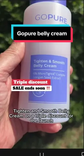 New product launch alert‼️ @Gopure just launched their tightening and smooth belly cream and it’s on a triple discount click the link to get yours ##bellycream ##bellytighteningcream ##gopure #tiktokshopbacktoschool #mommymakeover 