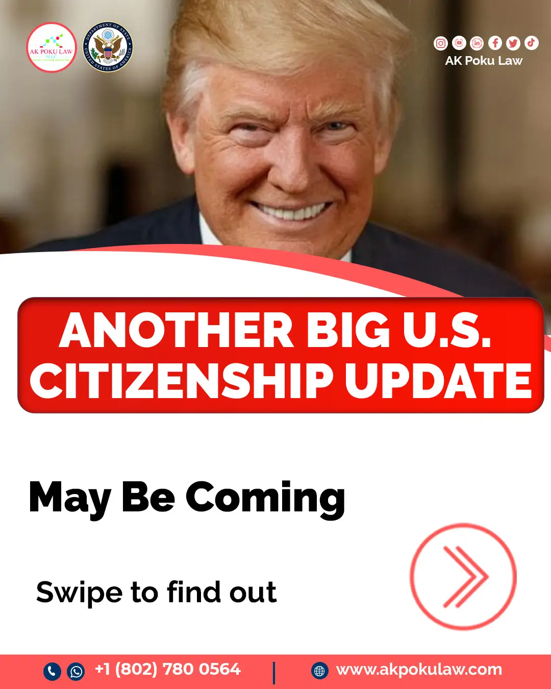 Another Big U.S. Citizenship Update May Be Coming USCIS is considering bringing back the tougher Trump-era naturalization test, which could make the path to citizenship more difficult for many applicants. ✅  Swipe to find out more. ****** If you need help or guidance with any U.S. immigration matters, especially with these major changes, please don't hesitate to reach out. We're always ready to assist you. ☎️☎️+1 (802) 780 0564☎️☎️ 🌍: www.akpokulaw.com 📨: hello@akpokulaw.com Post by Innocentia  From the AK Poku Law Team #akpokulaw #akpoku #AttorneyAK #USCIS #CitizenshipUpdate #NaturalizationTest #ImmigrationNews #PathToCitizenship #ImmigrationUpdate #ImmigrationLaw #USImmigration 