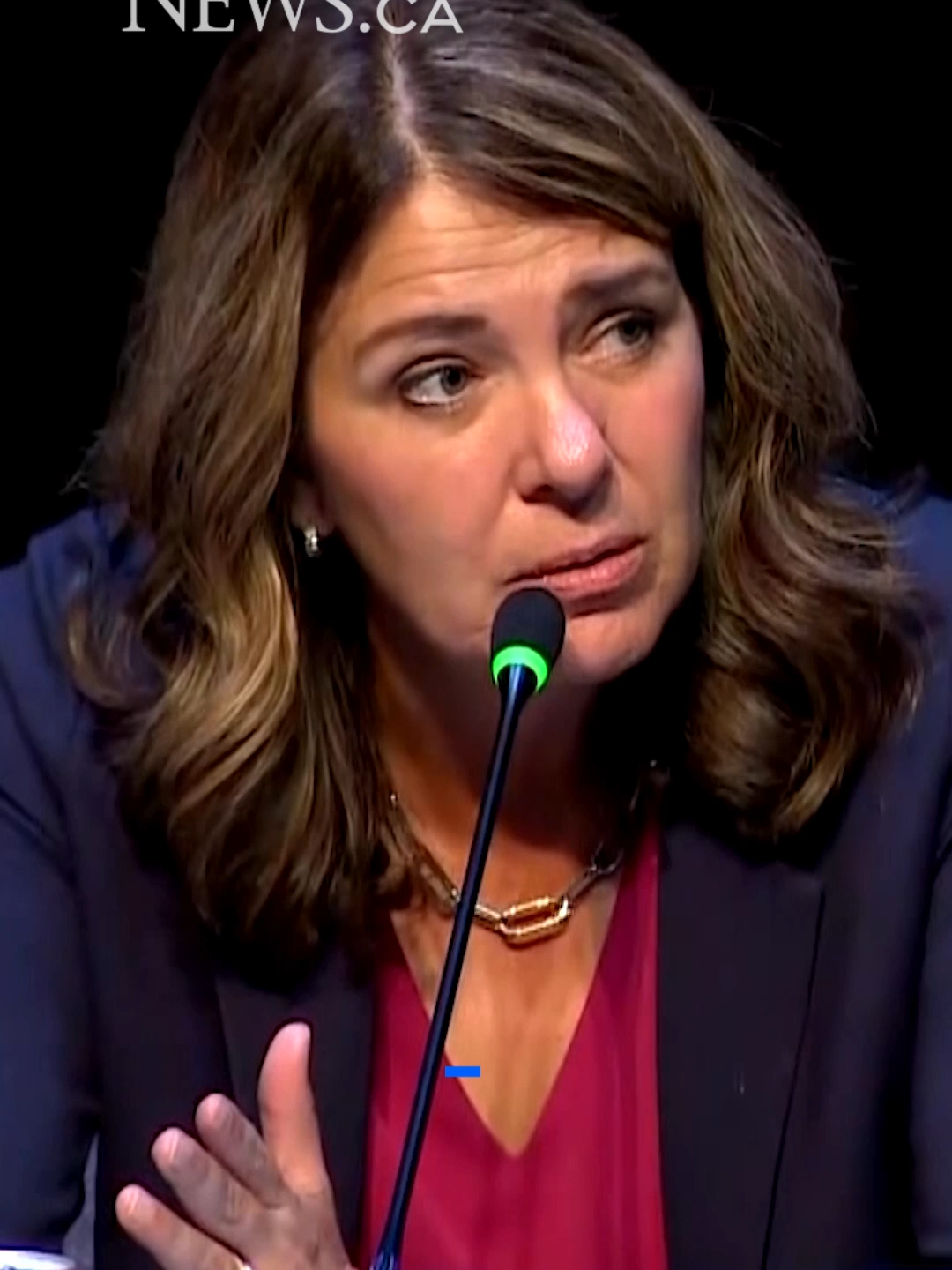 27-EDM-ABNEXT1-SHORTAt the Alberta Next panel in Fort McMurray on Tuesday, Premier Danielle Smith, responding to a comment about how money is used in schools, reiterated claims that if Ottawa didn't spend Alberta tax dollars, 