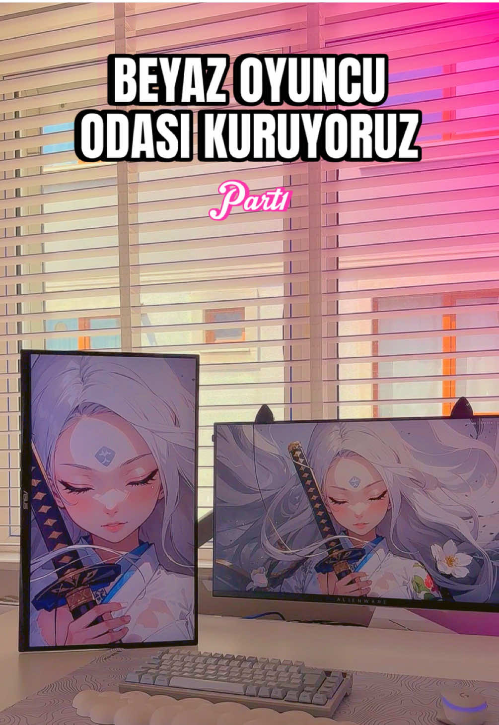 Birlikte beyaz oyuncu odası kuruyoruz. Umarım beğenirsiniz 🤍 #pc #setup #gaming #Valorant #beyaz 