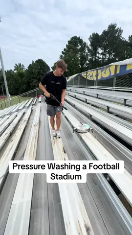 Pressure Washing Football Bleachers #clean #work #business 