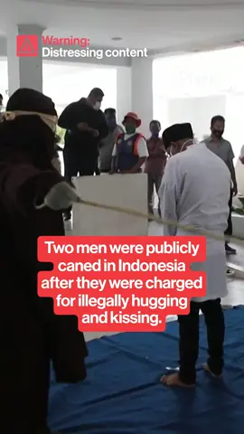 Two men were publicly caned in Indonesia this week after they were convicted by a court for kissing and hugging. #Indonesia #Cane #AcehProvince