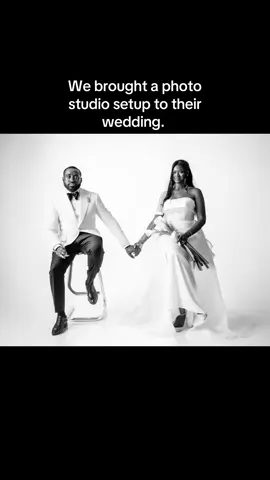 We brougtt get a photo studio to their wedding and it was a hit