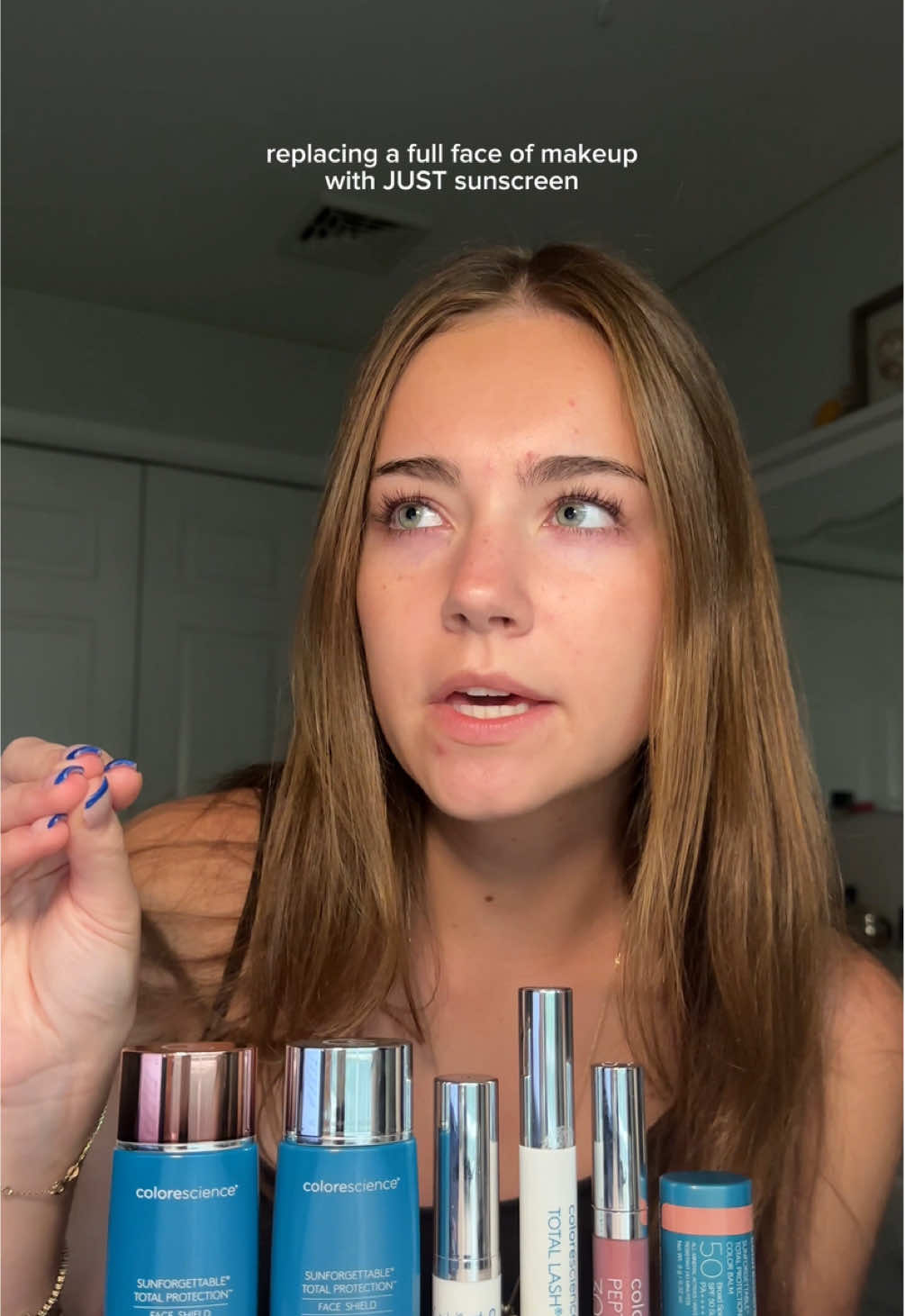 I definitely think this was successful!! Here are all the products I used from @Colorescience : Face Shield Flex SPF 50 (Fair) Total Eye® 3-in-1 SPF 35 (Medium) Color Balm SPF 50 (Savanna) Face Shield Glow SPF 50 Peptide Lip Shine SPF 30 (Rose) Total Lash Serum Mascara (Brown) #coloresciencepartner #colorescience #tintedsunscreen #fullfaceofspf #spfmakeup