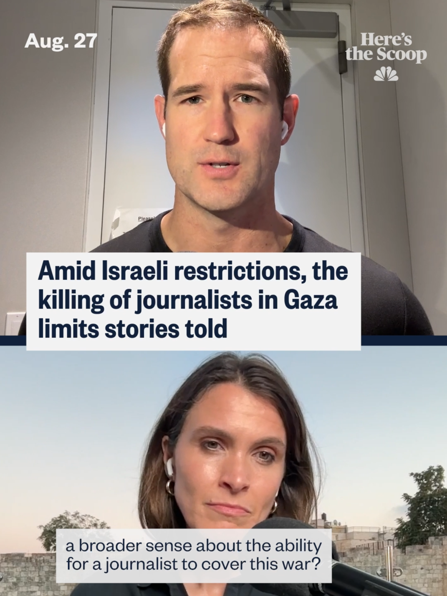 NBC News' Molly Hunter explains how the death of journalists in #Gaza greatly limits the amount of information and stories coming out of the region, especially as #Israel continues their ban on international journalists in Gaza. Listen to 