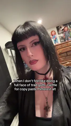 And I didn’t feel like drawing on my brows either so I just got temporary tats 😭 #goth #alt #makeup #altmakeup #copypaste 