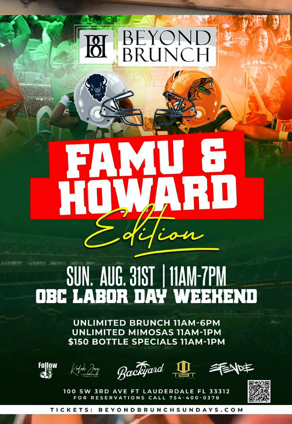Labor Day Weekend at BBs hits different 🎉🍾 The Beyond Brunch FAMU vs Howard Edition is here — sections moving FAST, 50% off code THEBIG3 at checkout. Lock in now before we sell out 🥂🔥 #BeyondBrunch