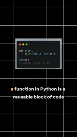 what is a function in python #coding #TechMindset #DeveloperJourney #developer #fyp 
