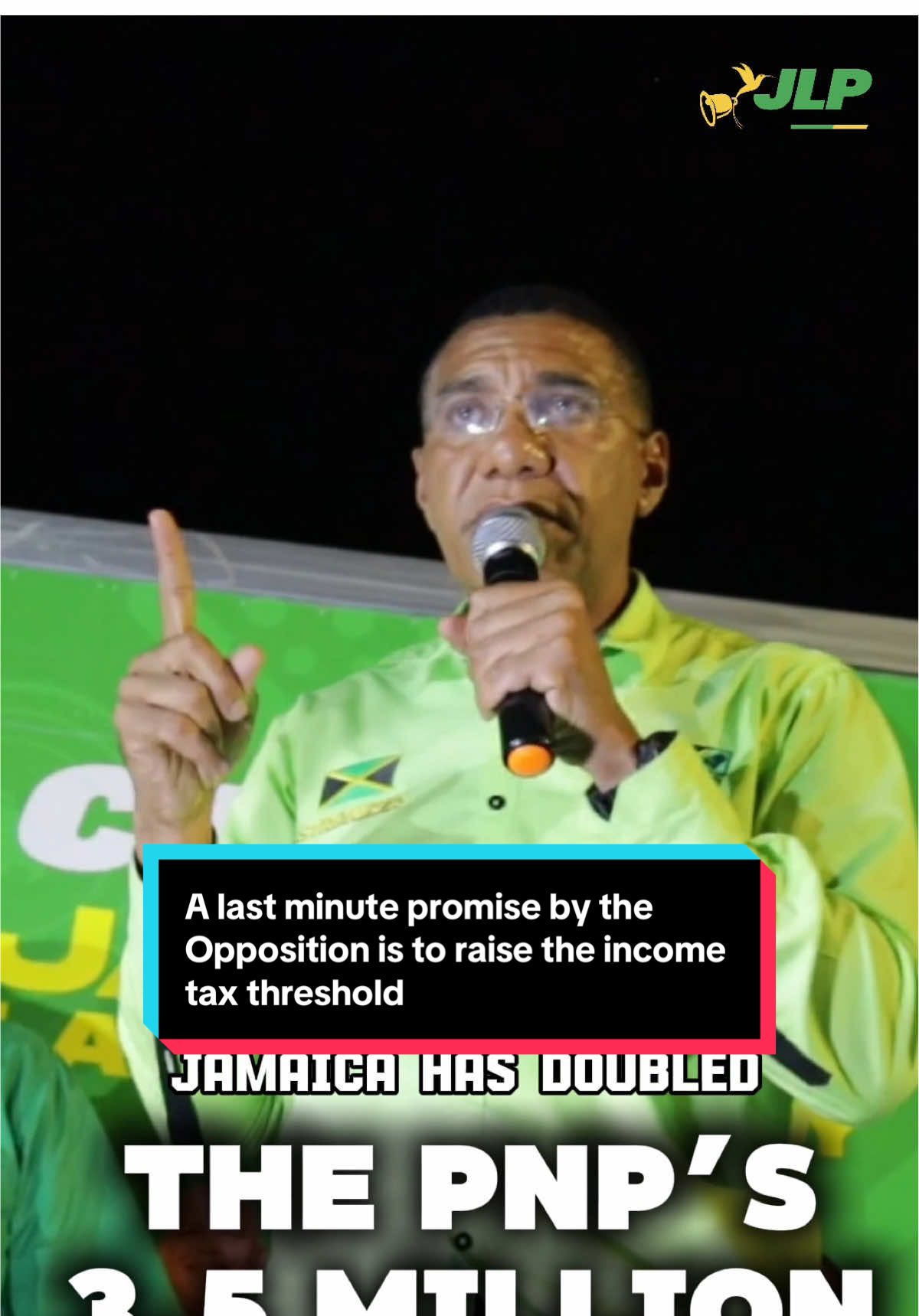A last minute promise by the Opposition is to raise the income tax threshold from $1.8 million to $3.5 million. This is not relief for the people, it is a reckless scheme that would blow a $75 billion hole in Jamaica’s budget and cripple the very programmes that keep our country moving forward. Only about 127,000 people, or 9 percent of the workforce, would benefit. The other 91 percent of Jamaican workers would get nothing. Meanwhile, ordinary taxpayers would be left carrying the burden as critical investments are cut. To put it in perspective, $75 billion is almost the entire national security budget and would impact spending on our children’s schools, our hospitals, our water supply, our roads. This is not new. In the past, the PNP presided over the largest transfer of wealth from the poor to the rich in Jamaica’s history, something one of their very own admitted.  Their approach has always been the same, short term gimmicks that look good on paper but devastate the country in reality. By contrast, this Government is investing responsibly. Through the SPARK programme, 660 roads are being upgraded, with more to come. Over $10 billion is being spent on water projects this year alone, including the Northwestern Water Resilience Project and the Greater Mandeville Water Supply Project. These are real solutions that touch the lives of millions of Jamaicans. The choice is clear: reckless promises that would bankrupt the future, or disciplined leadership that is building a stronger Jamaica for every citizen.