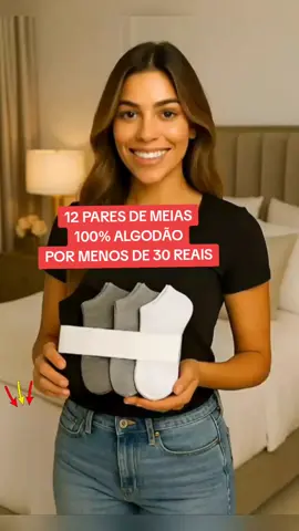 12 Pares de meias 100% Algodão! #meias ##algodao #tenis #sapato #unisex 
