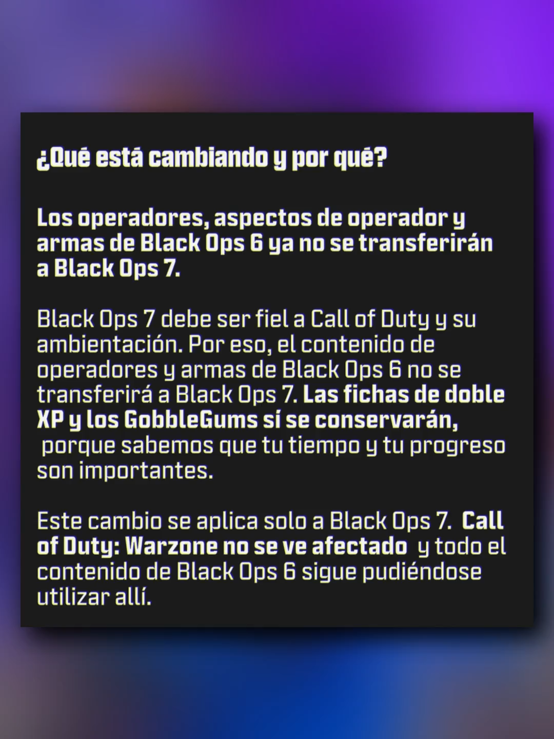 ¡Todo lo de Black Ops 6 NO se pasará a Black Ops 7! 😱 #BlackOps7 #BlackOps6 #CallOfDuty #CODZombies #GamingNews #COD2025 #FPS #ShooterGames #NoticiaGamer #GamerLatino #CallOfDutyNews #Videojuegos #BO7 #ViralGaming #CODCommunity