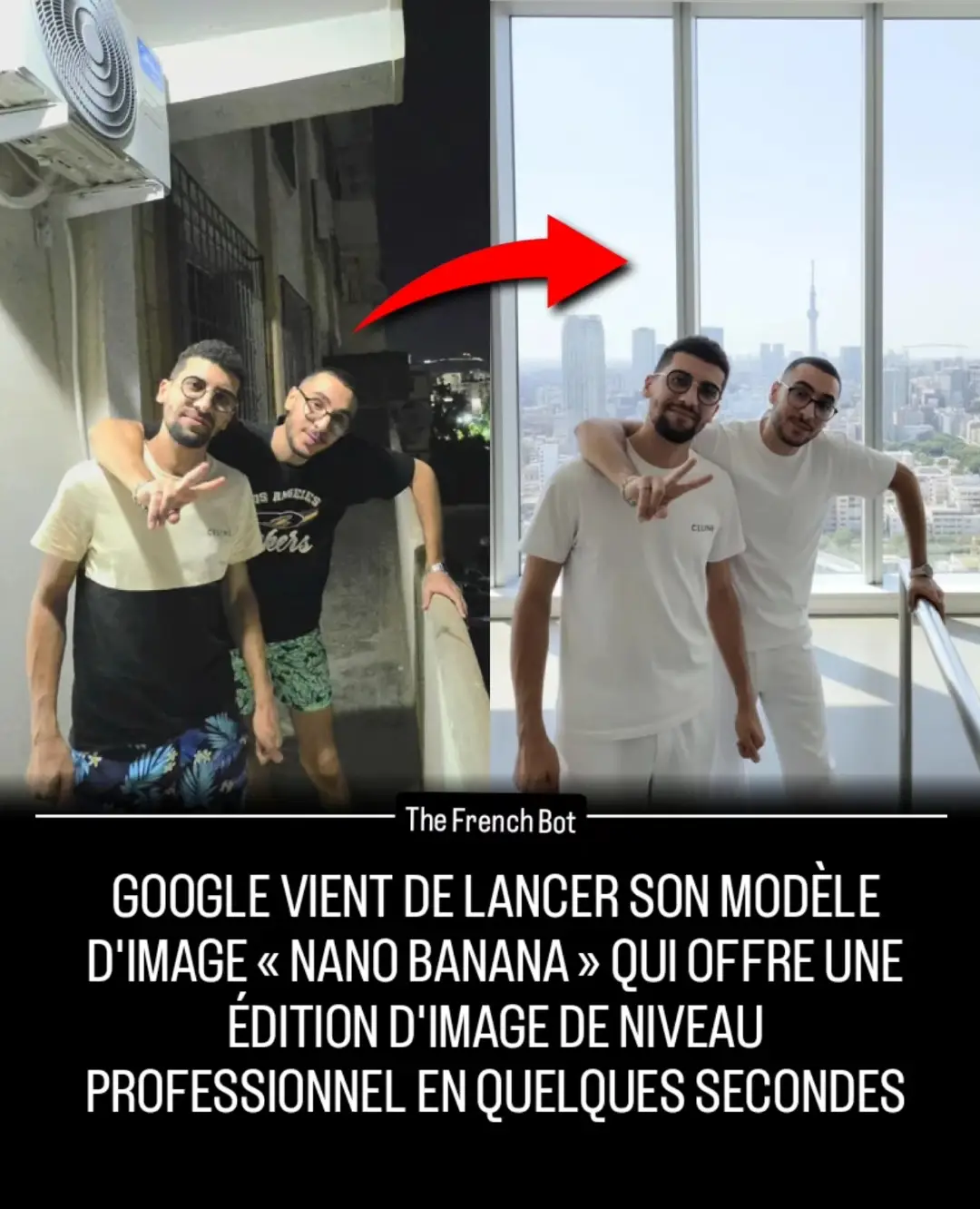 🚨 Google vient de lancer un nouveau modèle d'édition d'images par IA appelé « Nano banana », et il fait déjà sensation grâce à sa cohérence et ses capacités exceptionnelles.  Les modèles d'images précédents modifiaient souvent les détails de manière imprévisible, mais Nano banana 🍌 suit les éléments d'une édition à l'autre.  Si vous modifiez une partie d'une image, il mémorise les détails d'origine au lieu de repartir de zéro à chaque fois. Cela rend l'édition avancée beaucoup plus accessible. Les tâches qui prenaient autrefois des heures dans Photoshop peuvent désormais être effectuées par n'importe qui en quelques secondes grâce à un simple prompt, ouvrant la voie à un travail de conception plus rapide et à des projets créatifs. Le modèle, officiellement nommé Gemini 2.5 Flash Image, s'est déjà hissé au sommet du classement LMArena pour l'édition d'images. Vous pouvez essayer Nano banana dès aujourd'hui dans l'application Gemini, Al Studio de Google (https://aistudio.google.com/) ou via des applications tierces comme Freepik. Que pensez-vous  de ce nouvel outil ? 18 outils offerts en bio 🎁 #NanoBanana #ImageIa #Ia #IntelligenceArtifcielle #France 