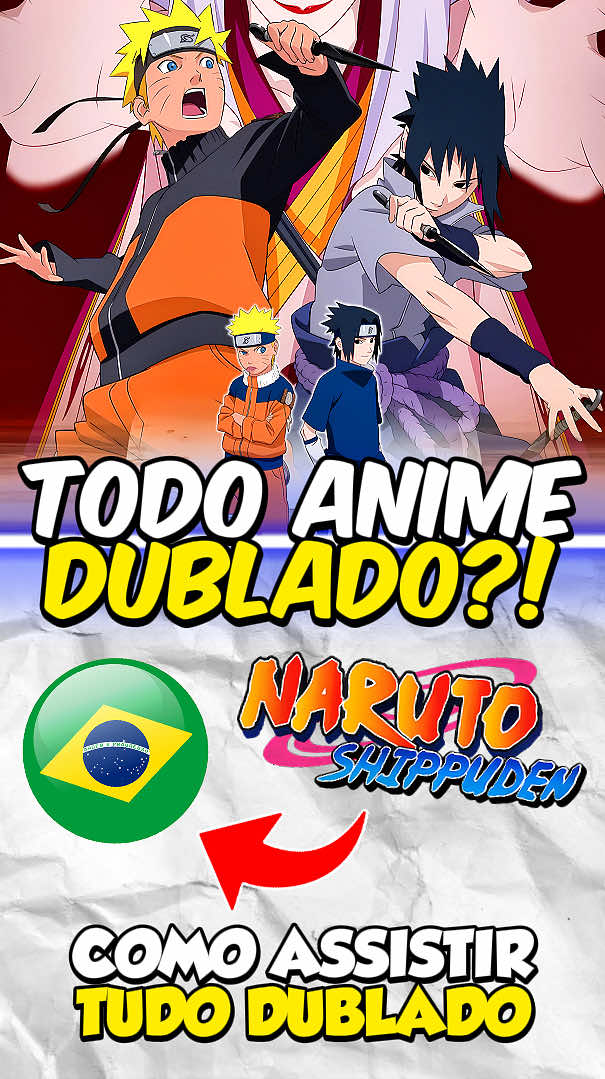 Todos Episódios Naruto Shippuden Foram Dublados? 😱🇧🇷 (Como Assistir)  #narutoshippuden #naruto #anime #sasuke #otaku 