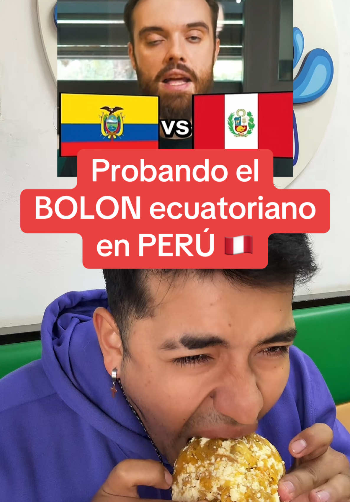 Probando el bolón ecuatoriano en Perú. Intente imitar el desayuno ecuatoriano estando en Perú #ibai #mundialdedesayunos #bolonecuatoriano #comidaecuatoriana #ecuador 