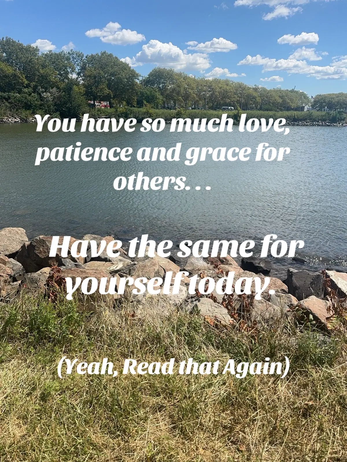 We are so hard on ourselves most days. The love, empathy and patience you have for others, you need to give it to yourself. - 2 Corinthians 12:9 #dontgiveup #motivation #contentcreator