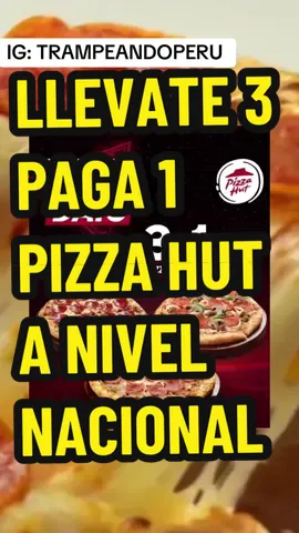 🔥 3 x 1 Pizzas Medianas Clásicas PIZZA HUT  🔰 Exclusivo en local PIZZA HUT para llevar con cualquier medio de pago a nivel nacional  💥 Promoción válida el 28 y 29 de Agosto y/o hasta agotar stock  #pizza #pizzahut #pizzahutperu #pizzalover #pizzatime 