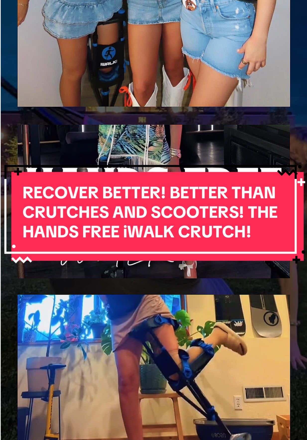 Mobility is always in fashion! Why let crutches or knee scooters cramp your style? 🙅‍♀️✨ With the hands-free iWALK crutch, you can recover better — and stay stylish while doing it. 👠💃 ✅ Better than crutches ✅ Better than knee scooters ✅ Hands-free freedom Stay mobile. Stay chic. Heal smarter. 💕 #iWALKCrutch #BetterThanCrutches #BetterThanScooters #StylishRecovery #HealingInStyle      