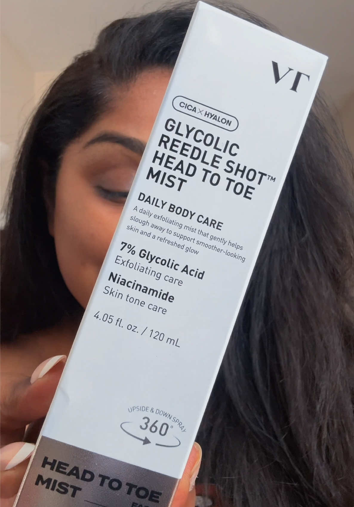 ✨ Meet the VT Cosmetics Glycolic Acid Reedle Shot Head-to-Toe Mist – one spray for glow from scalp to toes! 💖 Smooths, brightens & refreshes every inch of your skin. @VT Cosmetics US @4AM Marketing – Saebyeok Naesi  #VTCosmetics #Glycolicacid #Exfoliatingmist #Headtotoemist #Amazonfinds 
