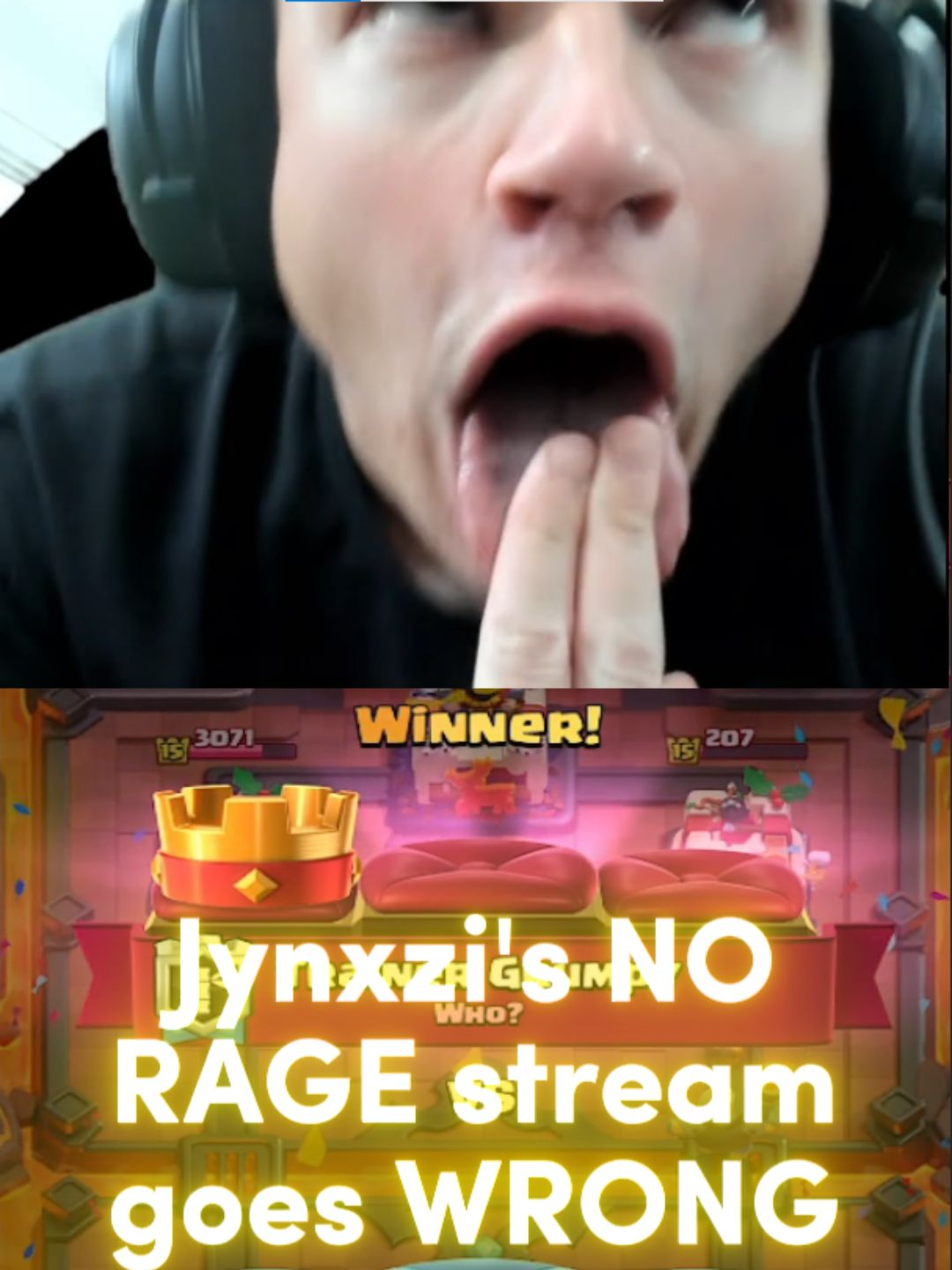 Jynxzi's NO RAGE stream goes WRONG! #JynxziFuel #Jynxzi #JynxziClips #Junko #ClashRoyale #CR #Meme #Fyp #ForYou #Gaming #Rage #RageQuit