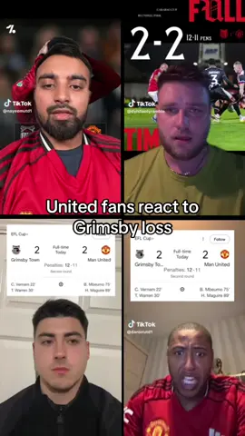 Grimsby vs Man United 3-2 Fan reactions #fyp #grimsbyvsmanunited #manunited #fanreactions #grimsby 