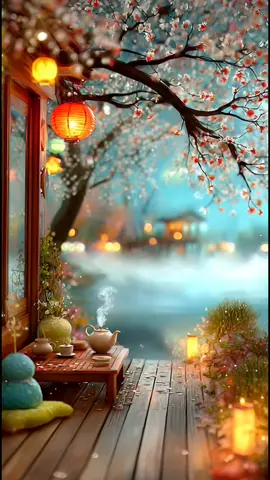 🌸 El puente de los cerezos en calma #dormirzen  #cherryblossom  #relaxingnight  #jardinmagico  #sleepvibes 