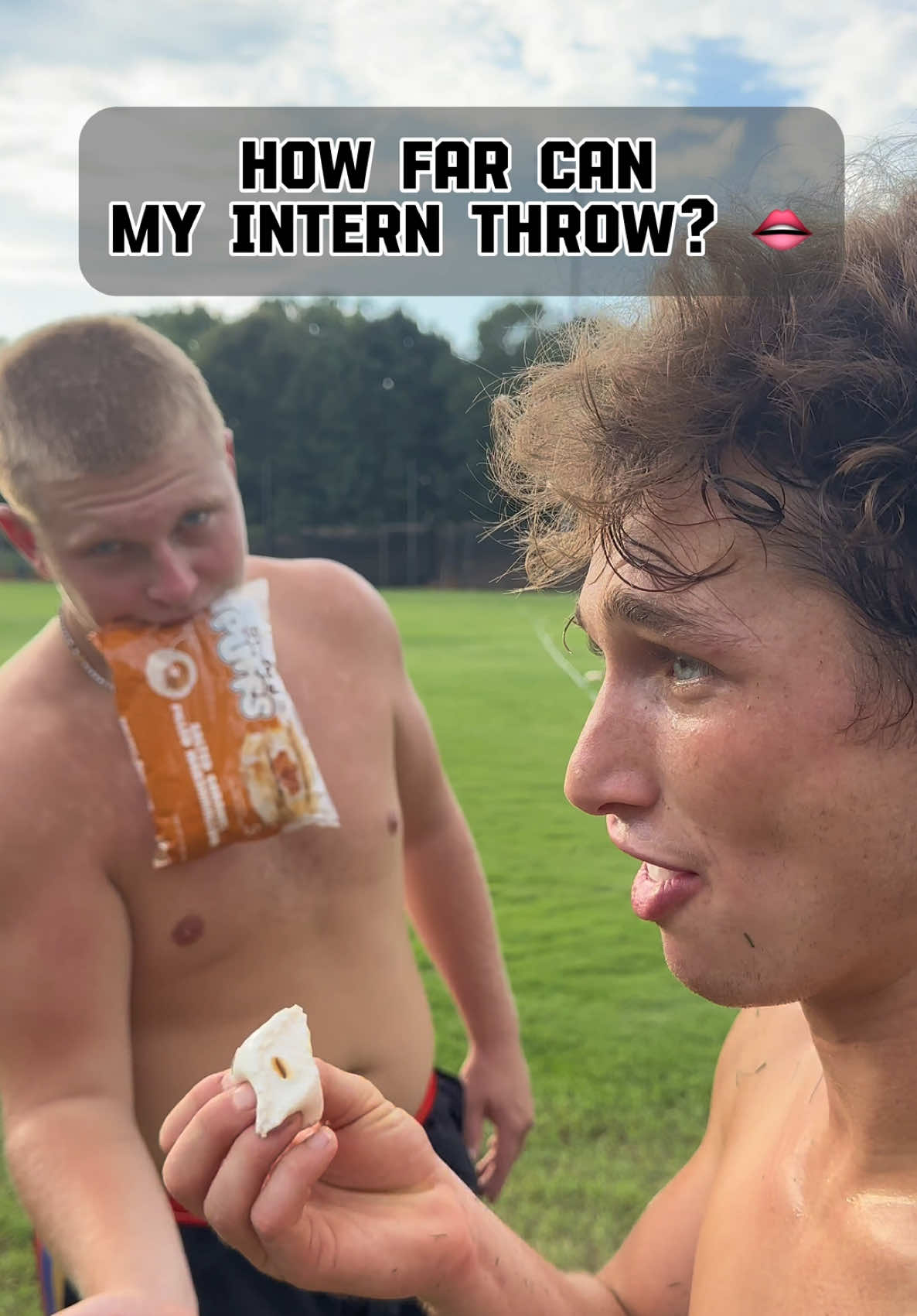 How far can intern throw these foods into Gullet?👄🏈 #sports #football #trickshot #catch #throw @JakeAjemian30 @Speed @stuffedpuffs  