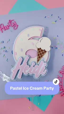 🍦💖 Pink, pastel & too sweet to skip ✨ Who else needs this on their cake? 🎂 #IceCreamCakeTopper #PartyWithIvyRose #IceCreamParty #Etsyseller 