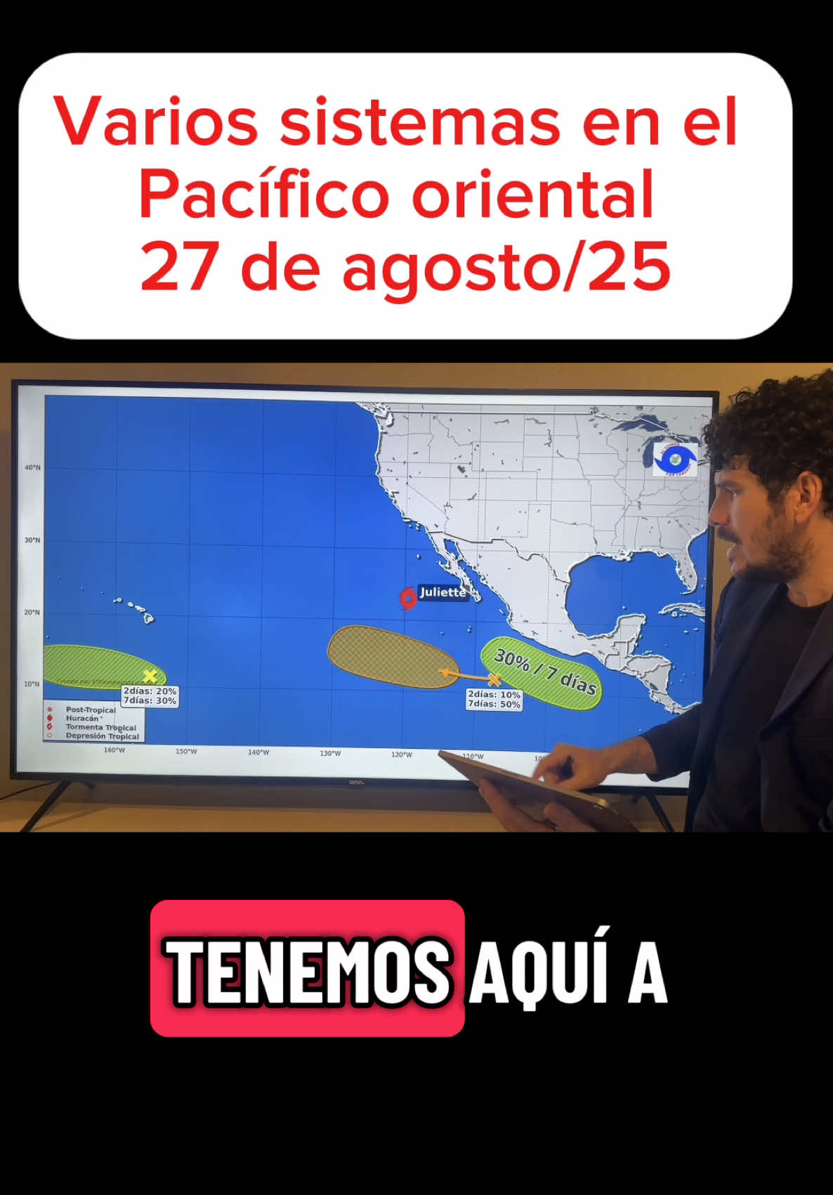 Varias zonas con potencial de desarrollo ciclónico en el pacífico oriental mientras la tormenta tropical Juliette se mantiene viva en aguas abiertas. 