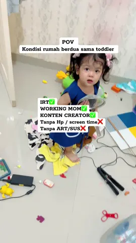 ditinggal suami dinas, KACAU!! toddler lepas kendali😅🤣 #kelakuantoddler #faseterribletwo #surgajaluranak #AnakPerempuan 
