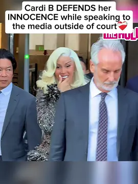 Cardi B DEFENDS her INNOCENCE while speaking to the media outside of the court❤️‍🩹 #cardib #issues #trending #viral 