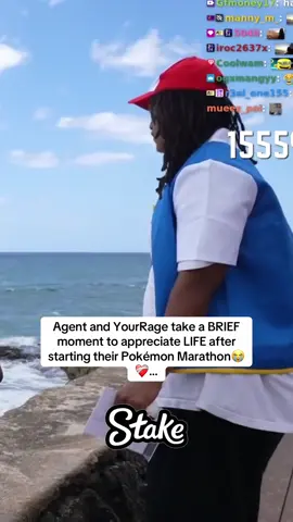 Agent and YourRage take a BRIEF moment to appreciate LIFE after starting their Pokémon Marathon😭❤️‍🩹… #agent00 #yourrage #pokemon 