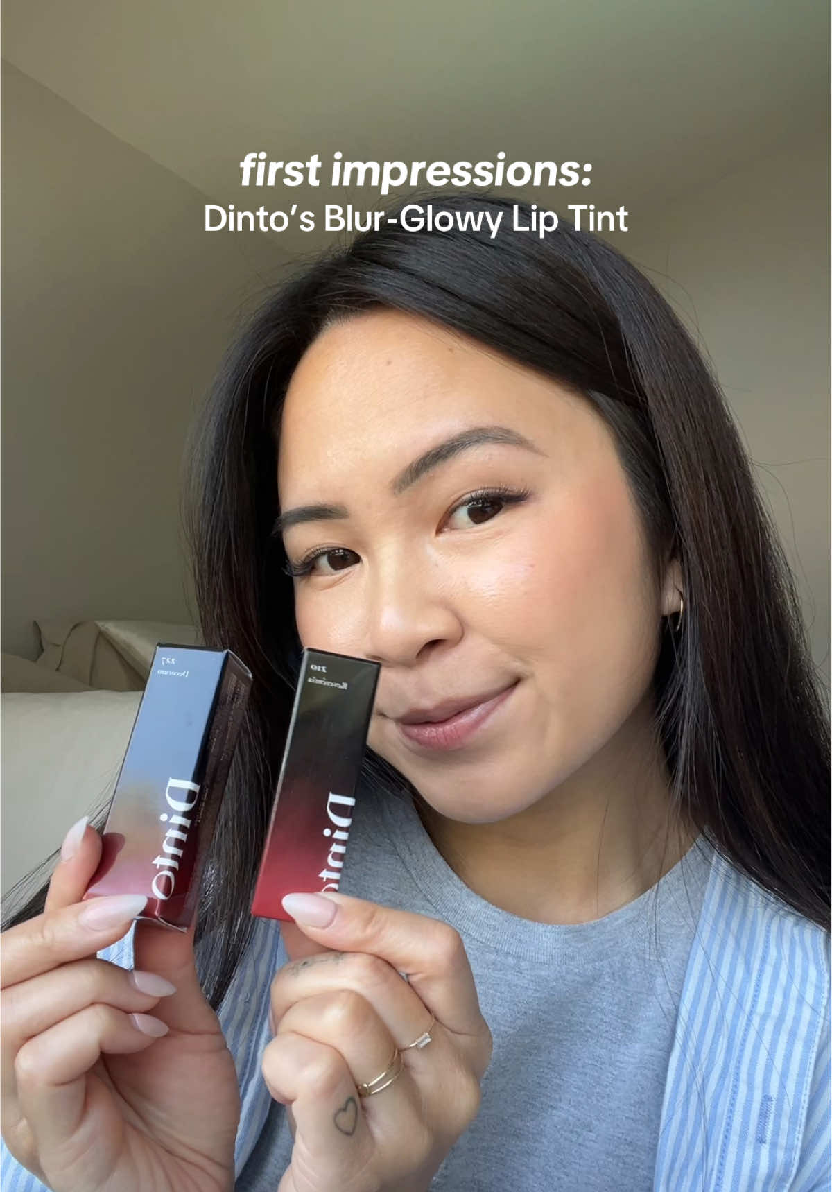 as a neutral girly, these were SO out of my comfort zone 😅 #Dinto #GlazedLips #LipTintObsessed #kbeauty @dinto_cosmetic @Dinto Cosmetics 