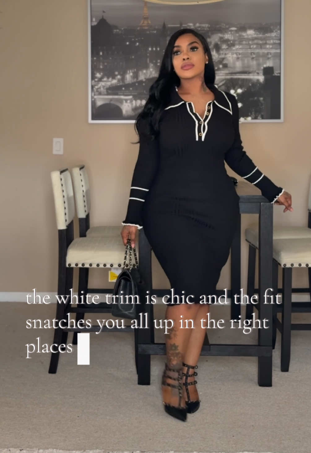 This dress is screaming old money. @Grace Karin US Shop  Absolutely beautiful, and the quality is Sandro luxury inspired  #oldmoney #oldmoney #modestfashion #knitteddress #blackdress 