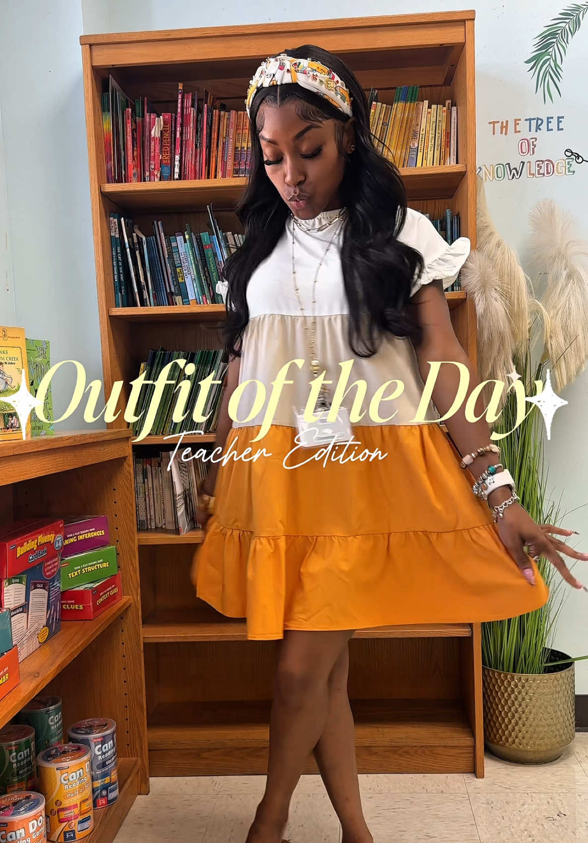 Headband and dress from AMAZON ✨🔗 #OOTD #teacherootd #teachersoftiktok #teacherlife #CapCut 