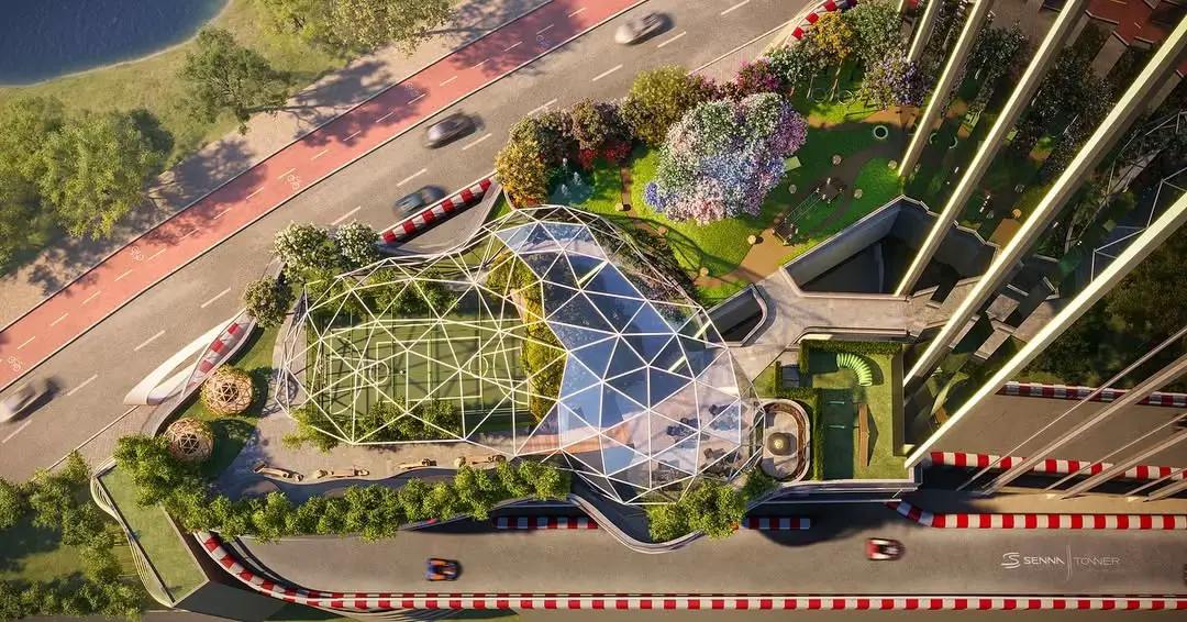 Vocês conhecem o conceito aplicado nos interiores do @sennatower?  A torre nasce como um espaço onde memória, natureza e futuro se entrelaçam. Cada detalhe foi pensado para despertar experiências com luzes, formas e cores que dialogam com a vida e com a jornada do herói. A árvore central simboliza a força vital que nos guia: raízes firmes no passado, mas galhos que se expandem em direção ao amanhã. Um convite ao despertar, à transformação e à celebração daquilo que somos. . Senna Tower was born as a space where memory, nature and the future intertwine. Every detail has been designed to awaken experiences - lights, shapes and colors that dialogue with life and the hero's journey. The central tree symbolizes the vital force that guides us: firm roots in the past, but branches that expand towards tomorrow. An invitation to awaken, to transform and to celebrate who we are.