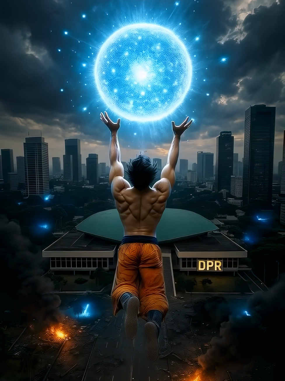 Ketika semua harapan dari rakyat Indonesia dikumpulkan jadi Spirit Bom Goku 🔥 __ Buat yg nanya tutorial nya, pertama kalian bikin base imagenya dulu lewat @wavespeedai Lalu kalian generate gambarnya lewat @klingai_official untuk prompt nya gua share nanti ya karena panjang panjang 😂 Thanks to @ruangsepri @techpreneurboi @aicreatorlabs.id #aicontentcompetitionacl  #bukansekedarkontenai  #aicreatorcompetition 