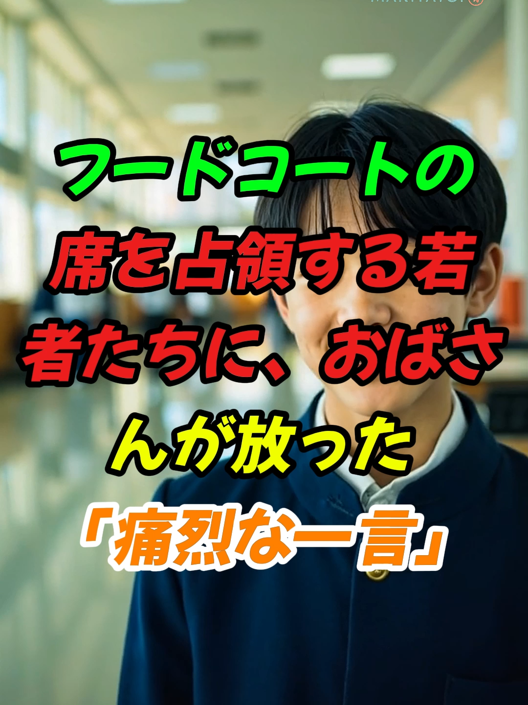 フードコートの席を占領する若者たちに、おばさんが放った「痛烈な一言」...#ガルちゃん #2ch#ガルちゃん #人生 #shorts