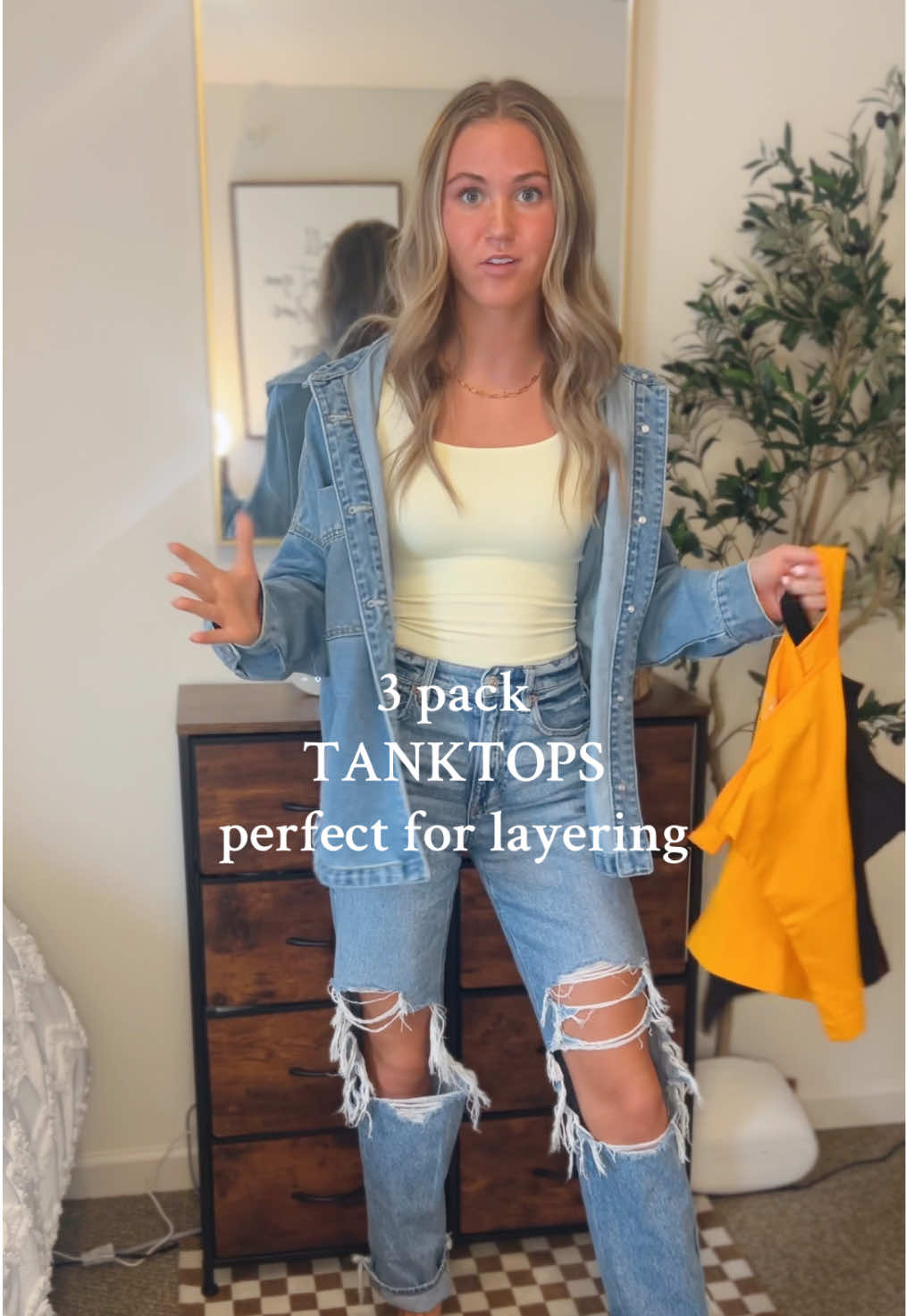 closet staple alert!!  A 3-pack of tanks that go with everything — comfy, cute, and affordable.  #TikTokMadeMeBuyIt #TikTokShopFinds #AffordableFashion #TankTopStyle #WardrobeStaple