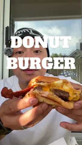 Donut burger? Yes. From Apple Fritter? Nope, never again  🍔🍩#donutburger #brunch #breakfast