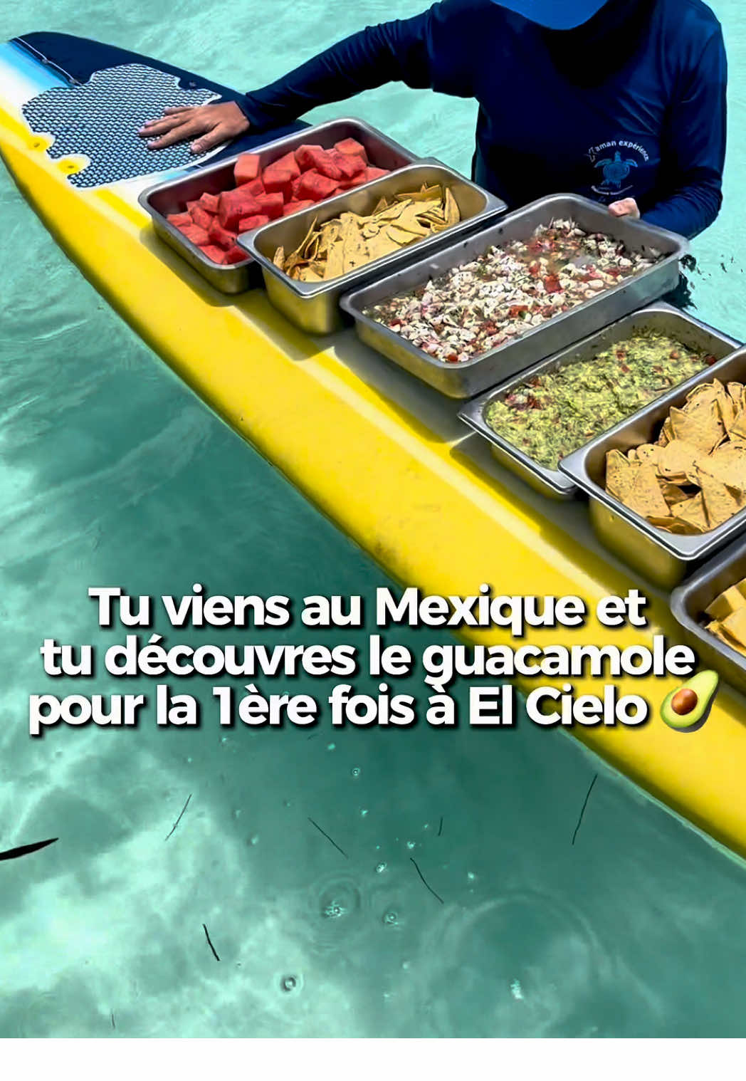 Tu viens au Mexique et tu goûtes le guacamole mexicain pour la première fois… à El Cielo, Cozumel 🌊🥑 Un vrai goût de paradis !” #Mexique #ElCielo #Cozumel #XamanExperience #VoyageMexique  