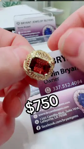 4 Ct natural Rubilite tourmaline in 14kt gold #jewelryonsale #gemstonering #tourmalinering #bryantgems #lafayettela 