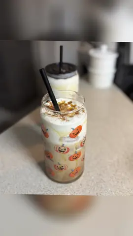 Bestiesss! Don’t walk, RUN to Walmart to get these Halloween tumblers !! Making my version of Dutch Bros golden eagle in these😍 🎃  #icedcoffee #halloween 