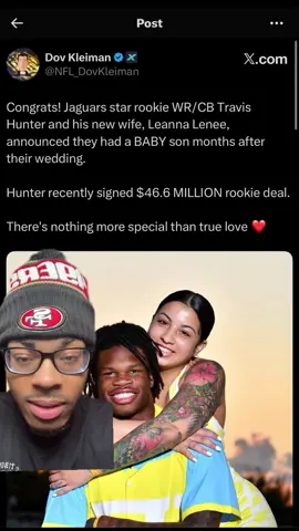 Travis Hunter and his new wife, Leanna Lenee, announced they have a BABY son #travishunter #leannalenee #nfl #nflfootball #cutoffnate 