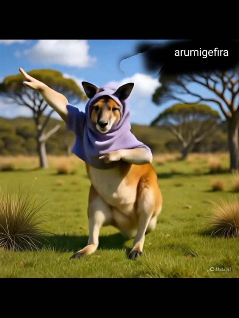 kangguru sedang joget sound horeg pakai kerudung #kanggurujoget #jogetviral #soundhoreg #animasiai #fyp 