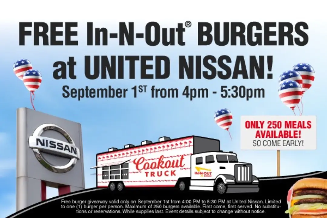 @United Nissan Celebra el Día del Trabajo!  El 1 de septiembre de 4:00 a 5:30 PM y disfruta de una hamburguesa GRATIS de In-N-Out. 🍔 (Solo hay 250  disponibles, así que llega temprano!)  📍3025 E Sahara Ave, Las Vegas.